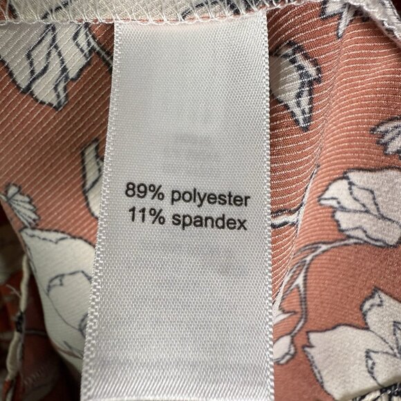 Maurice’s Floral Draw String Romper, Sz L, Rust Orange & Cream, Short Sleeves - Picture 11 of 13